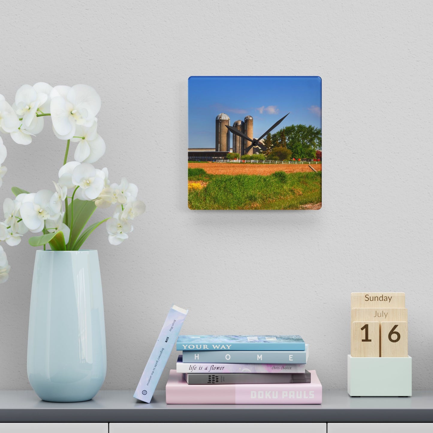 U R There Photography Leslie Road Hidden Rustic Farmhouse Acrylic Analog Wall Clock