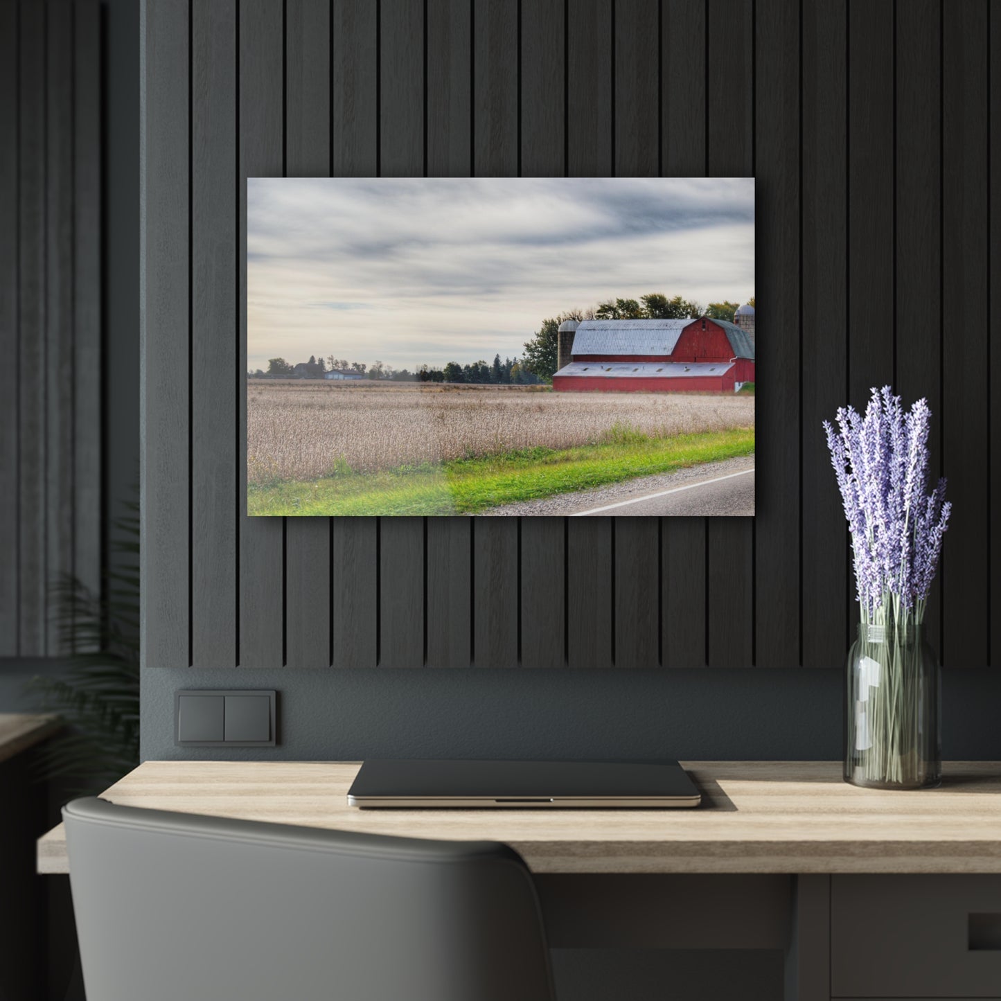 U R There Photography Brown City Red II Rustic Farmhouse Acrylic Wall Print