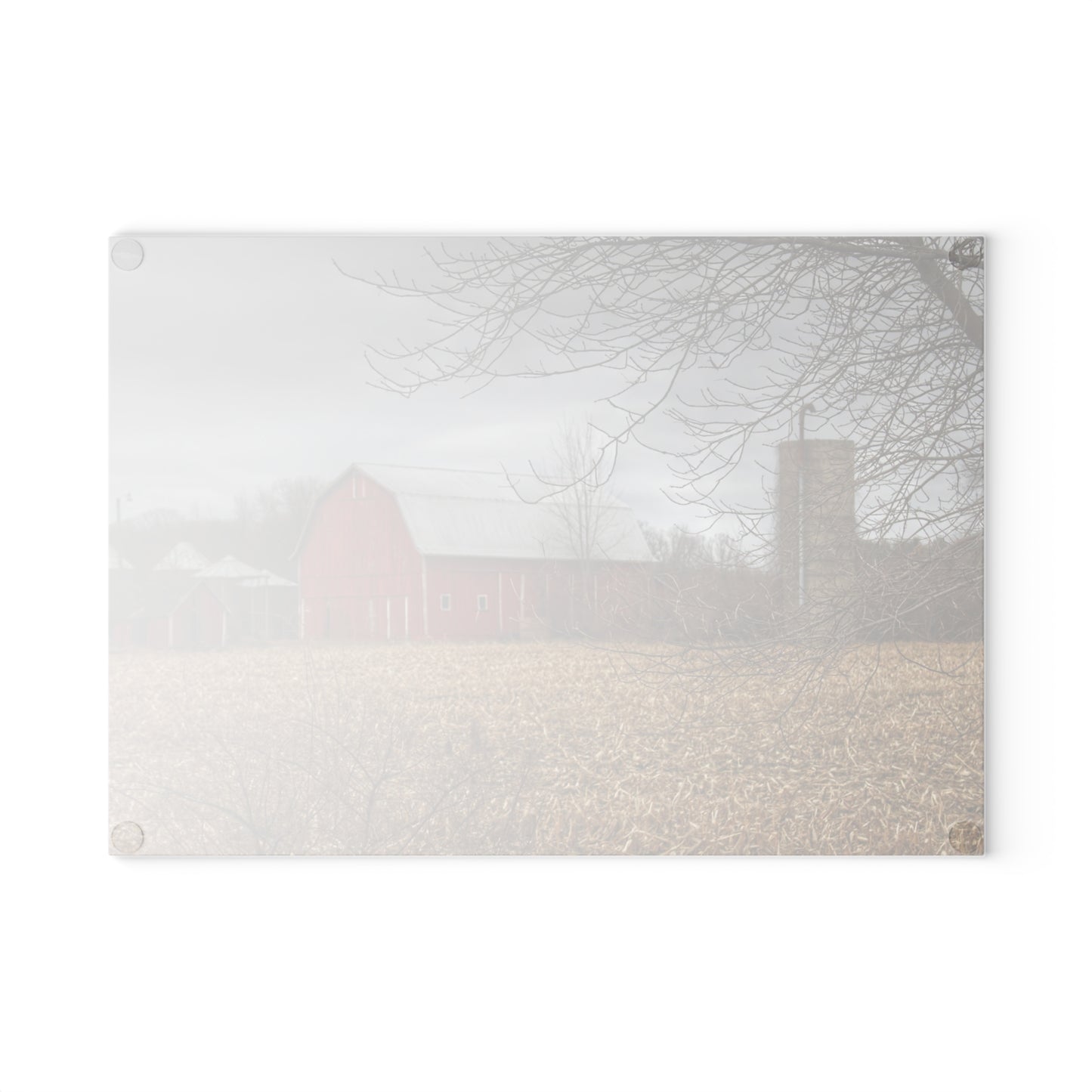 U R There Photography Barns of Arbela I Rustic Farmhouse Tempered-Glass Cutting Board