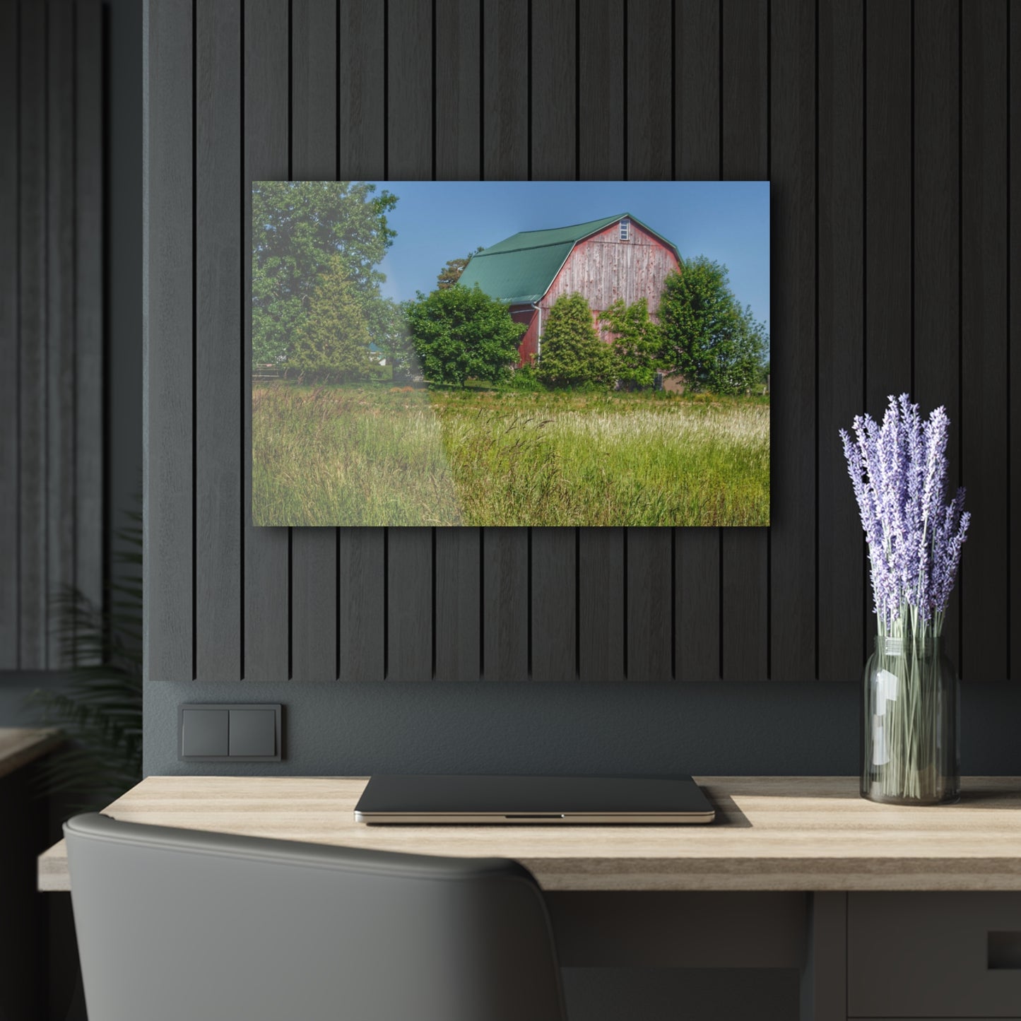 U R There Photography Elmwood Road Red IV Rustic Farmhouse Acrylic Wall Print