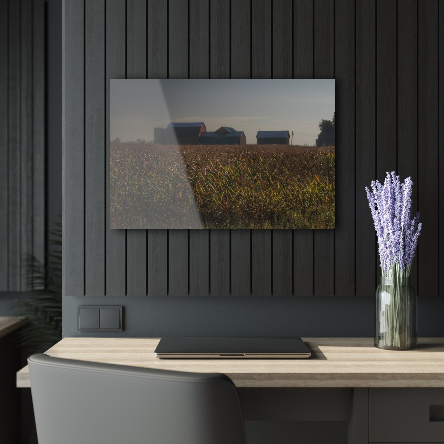 U R There Photography Slattery Road Farm and Cornfield I Rustic Farmhouse Acrylic Wall Print