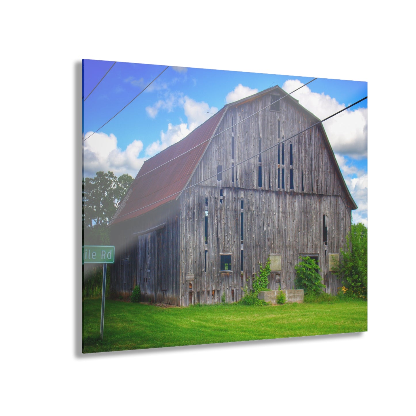 U R There Photography Schoenherr Road Grey II Rustic Farmhouse Acrylic Wall Print