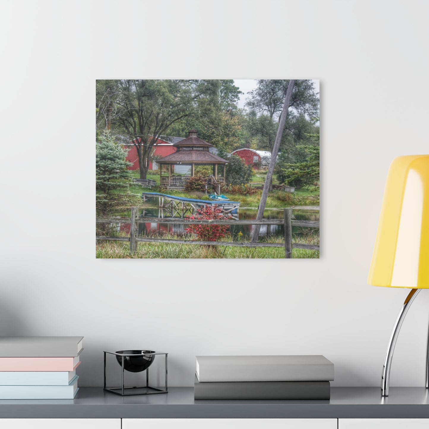 U R There Photography Columbiaville Gazebo Rustic Farmhouse Acrylic Wall Print