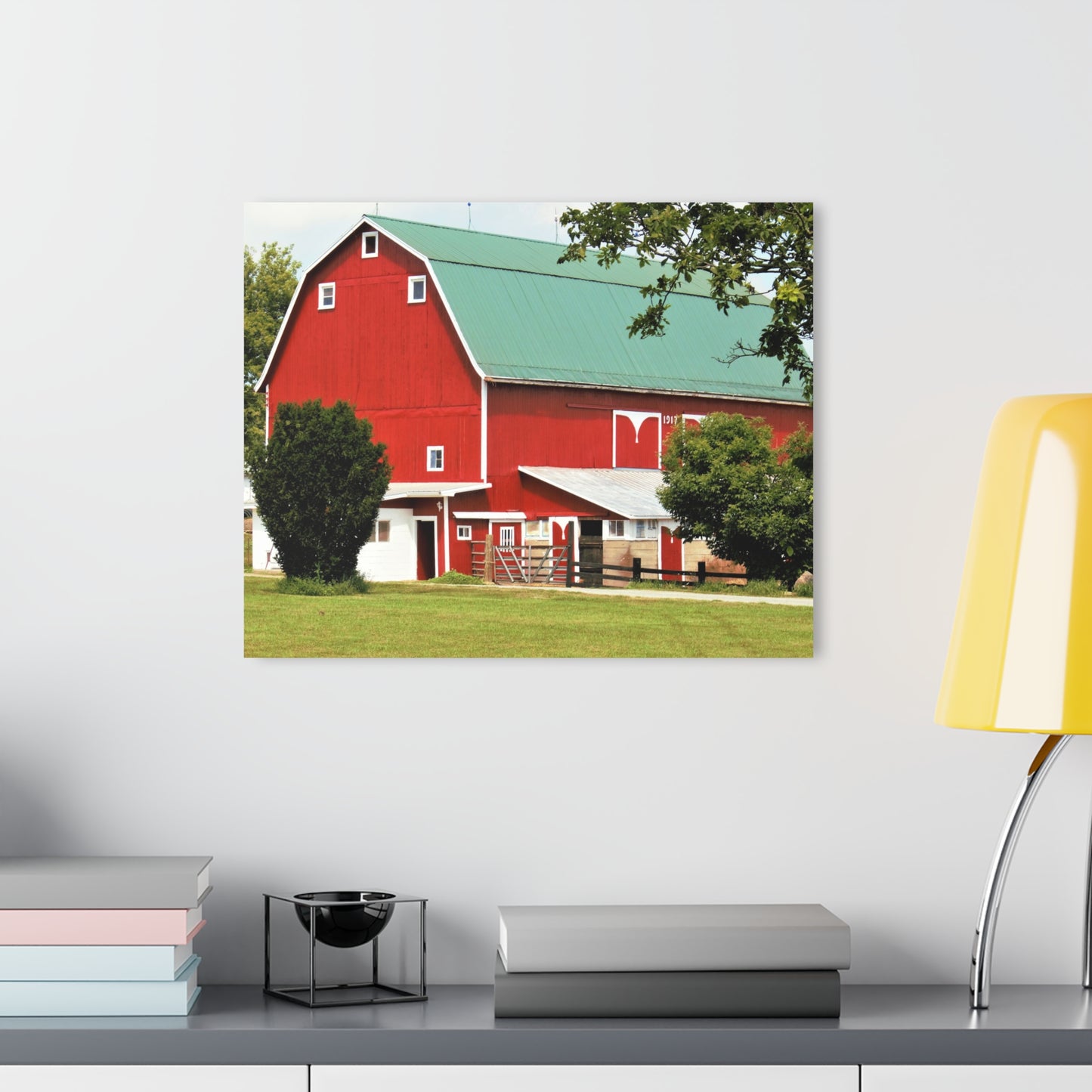 U R There Photography Stewart Road Red II Rustic Farmhouse Acrylic Wall Print