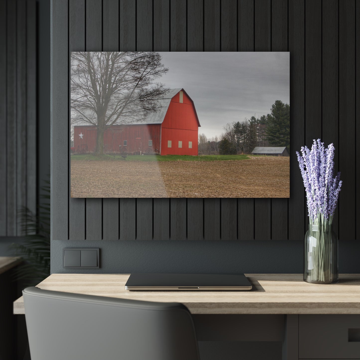 U R There Photography South Summers Road Star Barn Rustic Farmhouse Acrylic Wall Print