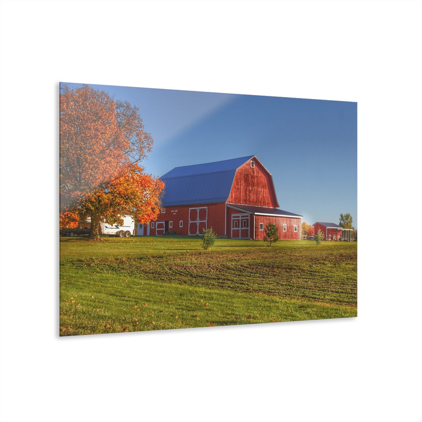 U R There Photography Shoemaker Road Red Rustic Farmhouse Acrylic Wall Print