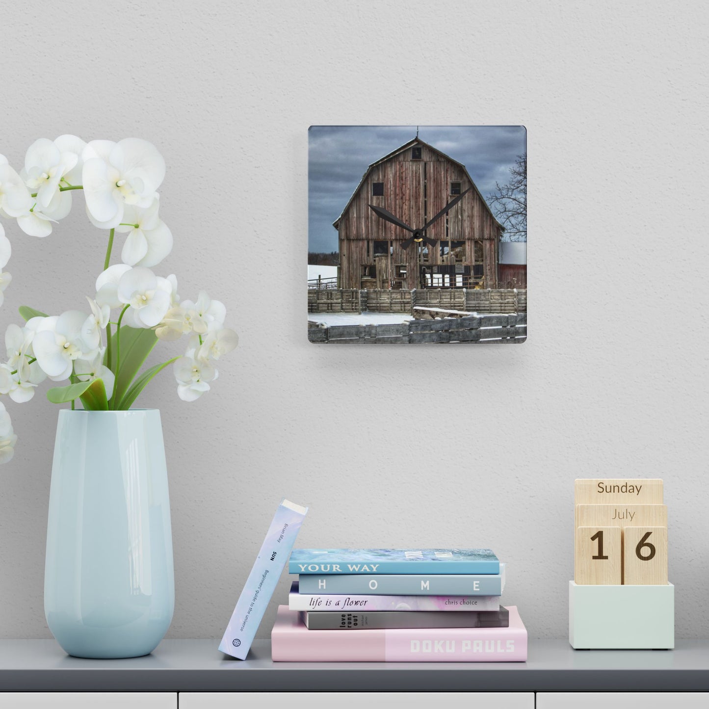 Rustic Farmhouse Wall Clock featuring Old Marathon
