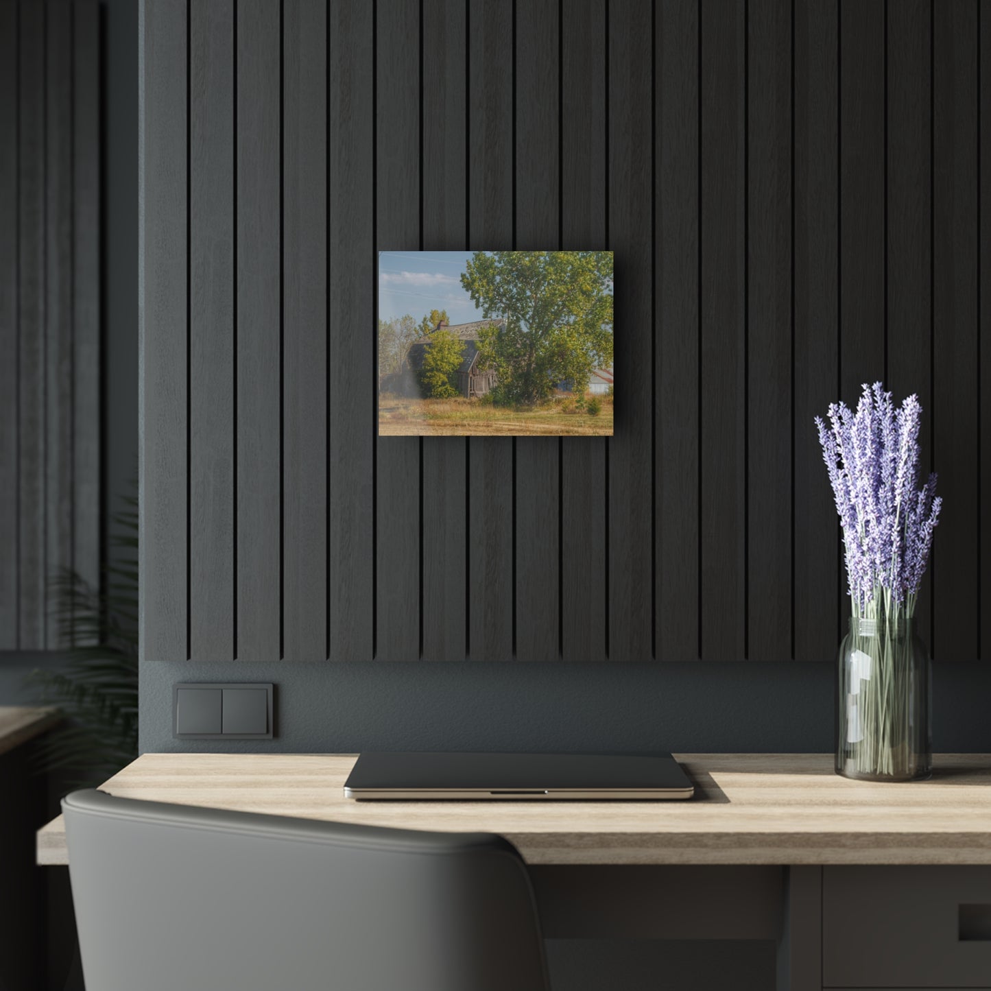 U R There Photography Barnes Road Grey Rustic Farmhouse Acrylic Wall Print