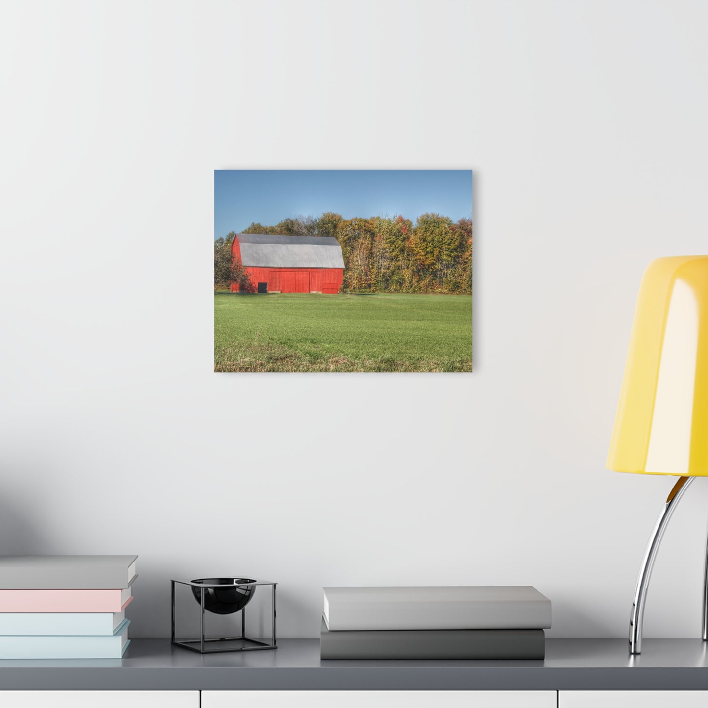 U R There Photography Ubly Road Red Rustic Farmhouse Acrylic Wall Print