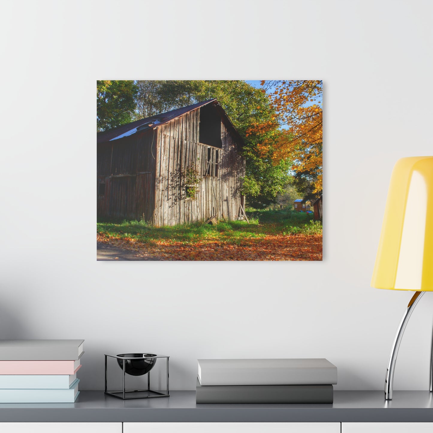 U R There Photography Shoemaker Road Hidden Grey Rustic Farmhouse Acrylic Wall Print