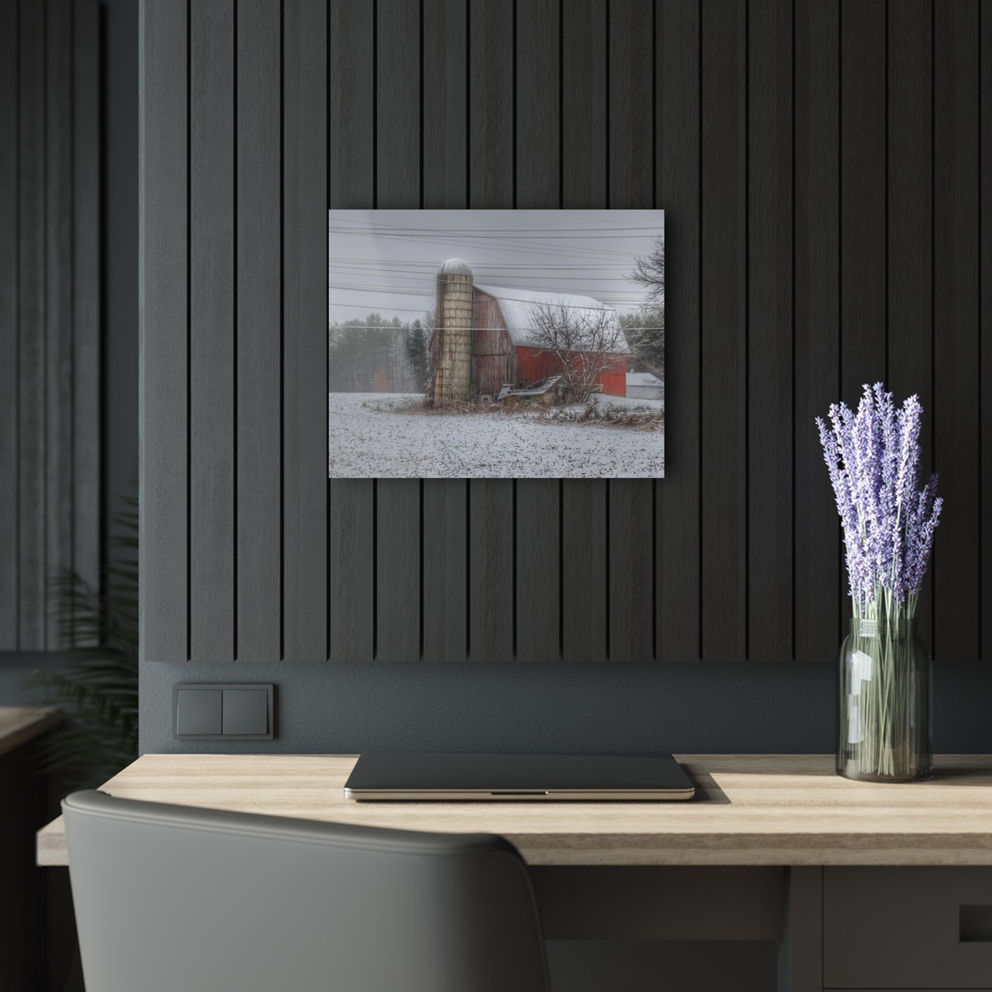 U R There Photography Arbela Road Red Rustic Farmhouse Acrylic Wall Print