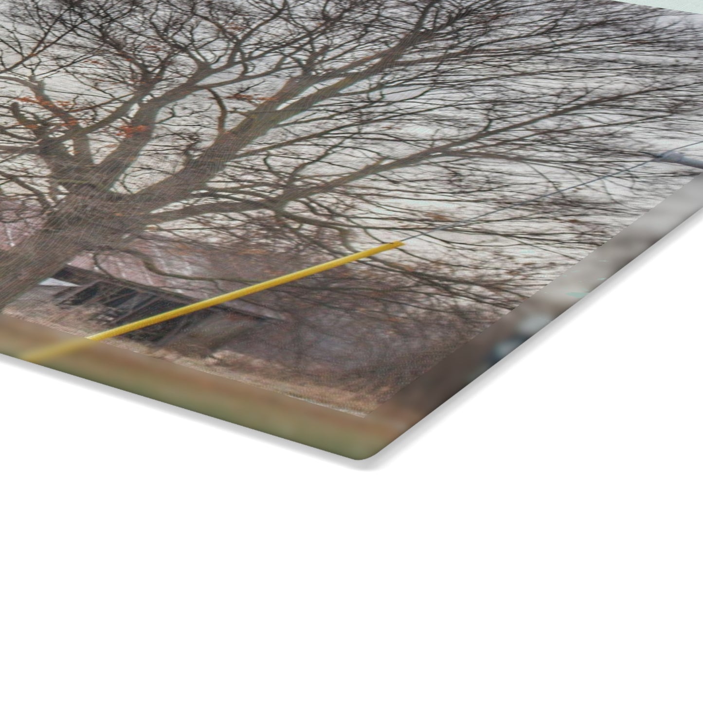 U R There Photography Almont Van Dyke Red III Rustic Farmhouse Tempered-Glass Cutting Board