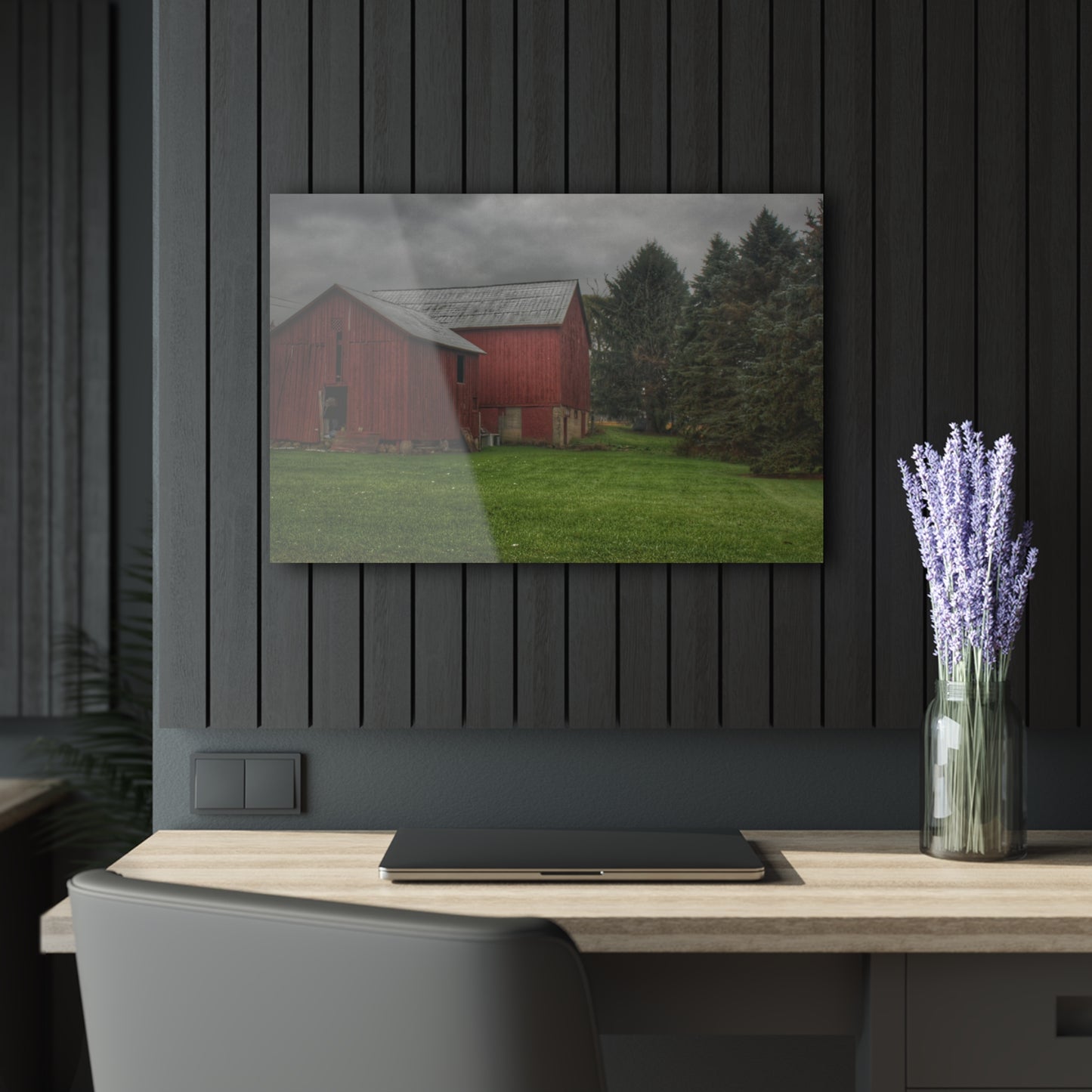 U R There Photography Bowers Road Red II Rustic Farmhouse Acrylic Wall Print