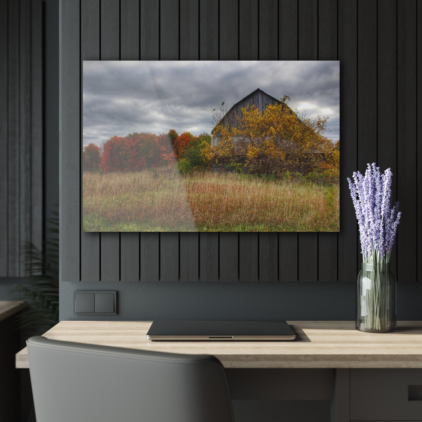 U R There Photography Church Road Grey III Rustic Farmhouse Acrylic Wall Print