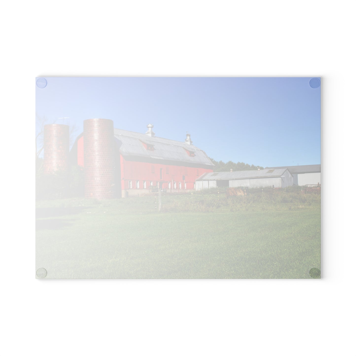 U R There Photography Baldwin Red II Rustic Farmhouse Tempered-Glass Cutting Board
