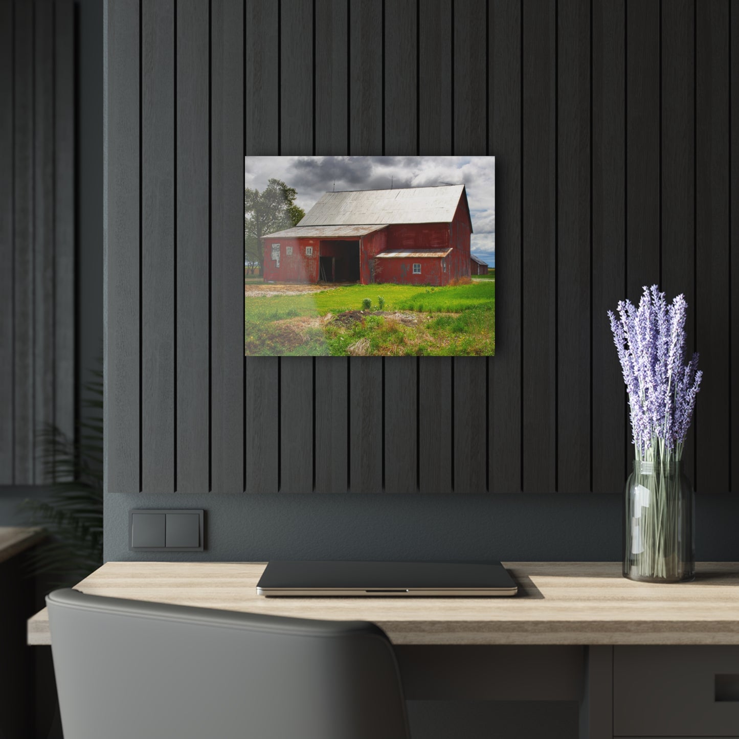 U R There Photography Rescue Road Reds Rustic Farmhouse Acrylic Wall Print