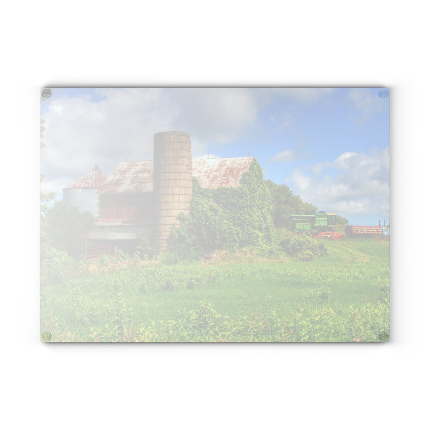 U R There Photography Slattery Rusted Red Rustic Farmhouse Tempered-Glass Cutting Board