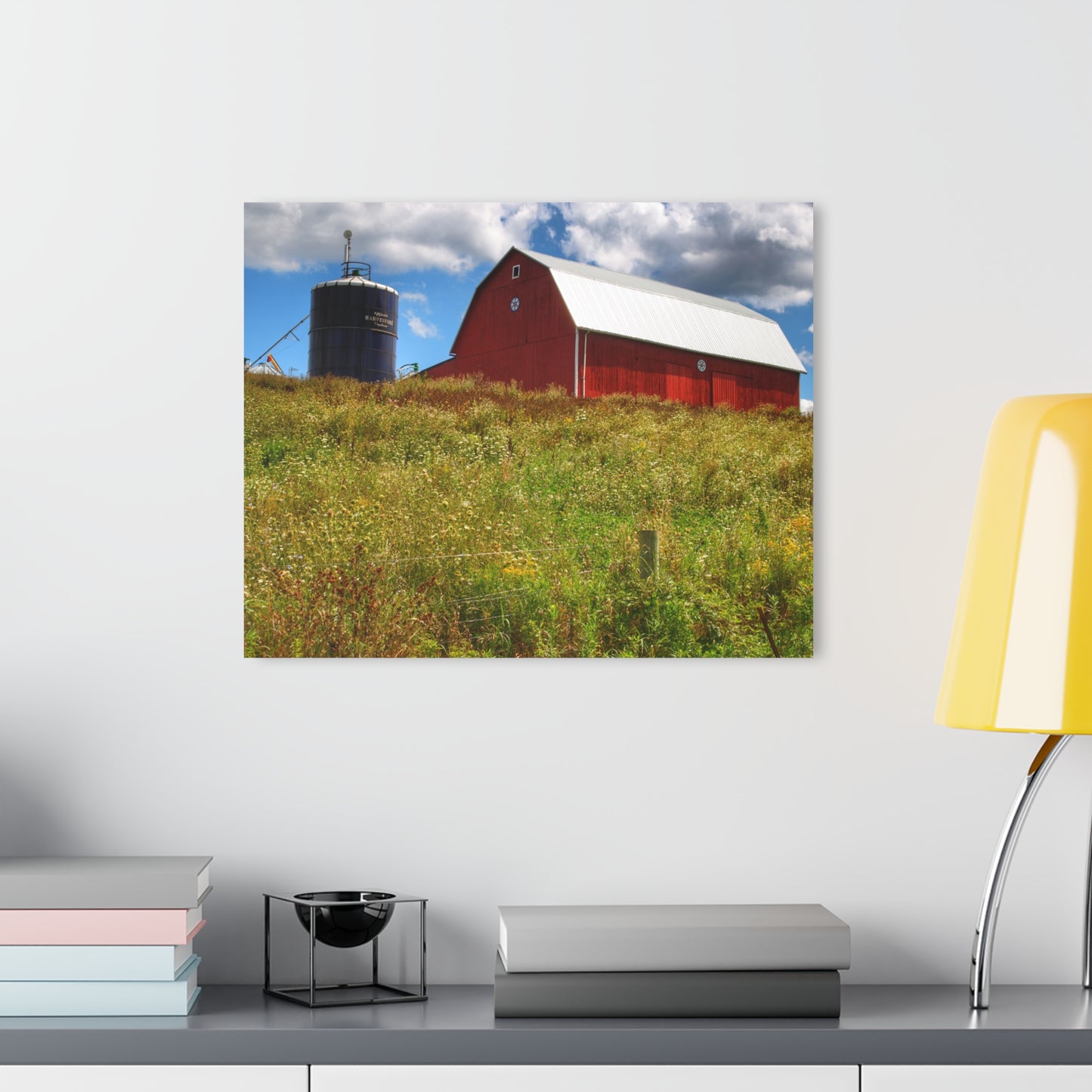 U R There Photography South Henderson Road Hilltop Red I Rustic Farmhouse Acrylic Wall Print