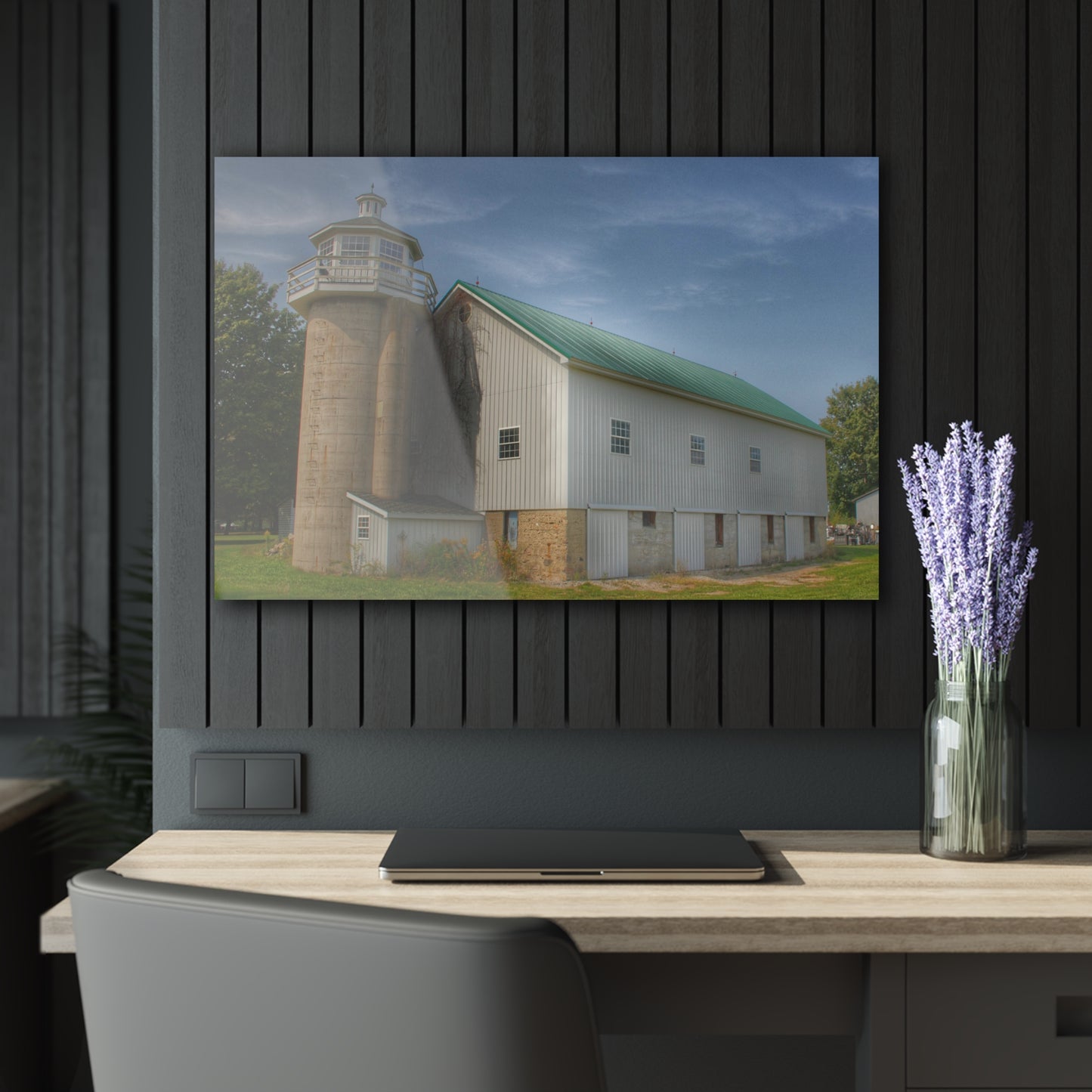 U R There Photography Phelps Road Lighthouse Barn I Rustic Farmhouse Acrylic Wall Print