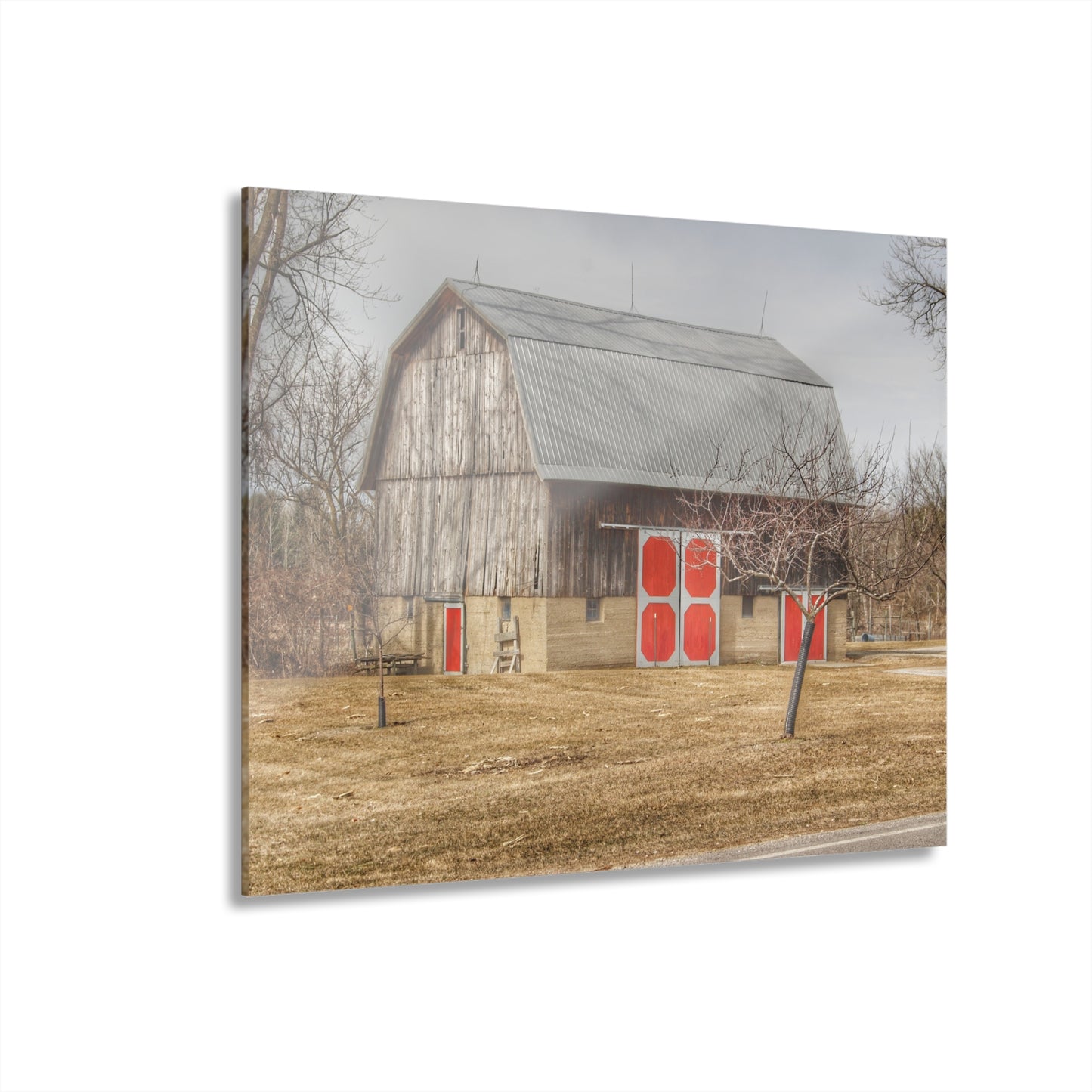 U R There Photography Sheridan Road Grey Rustic Farmhouse Acrylic Wall Print