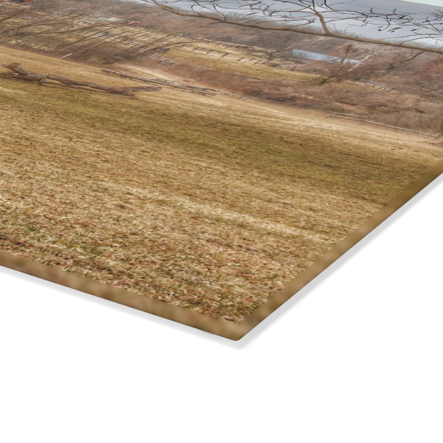 U R There Photography Beyond the Trees on Rock Valley Road Rustic Farmhouse Tempered-Glass Cutting Board