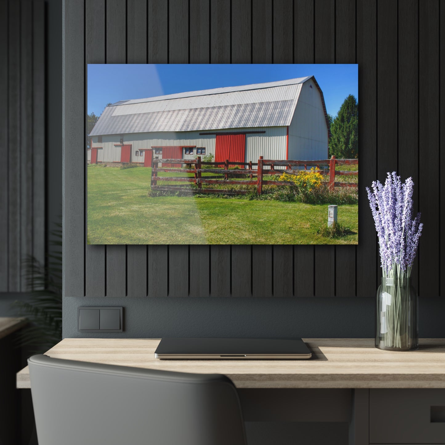 U R There Photography Bishop Road Beyond the Fence Rustic Farmhouse Acrylic Wall Print