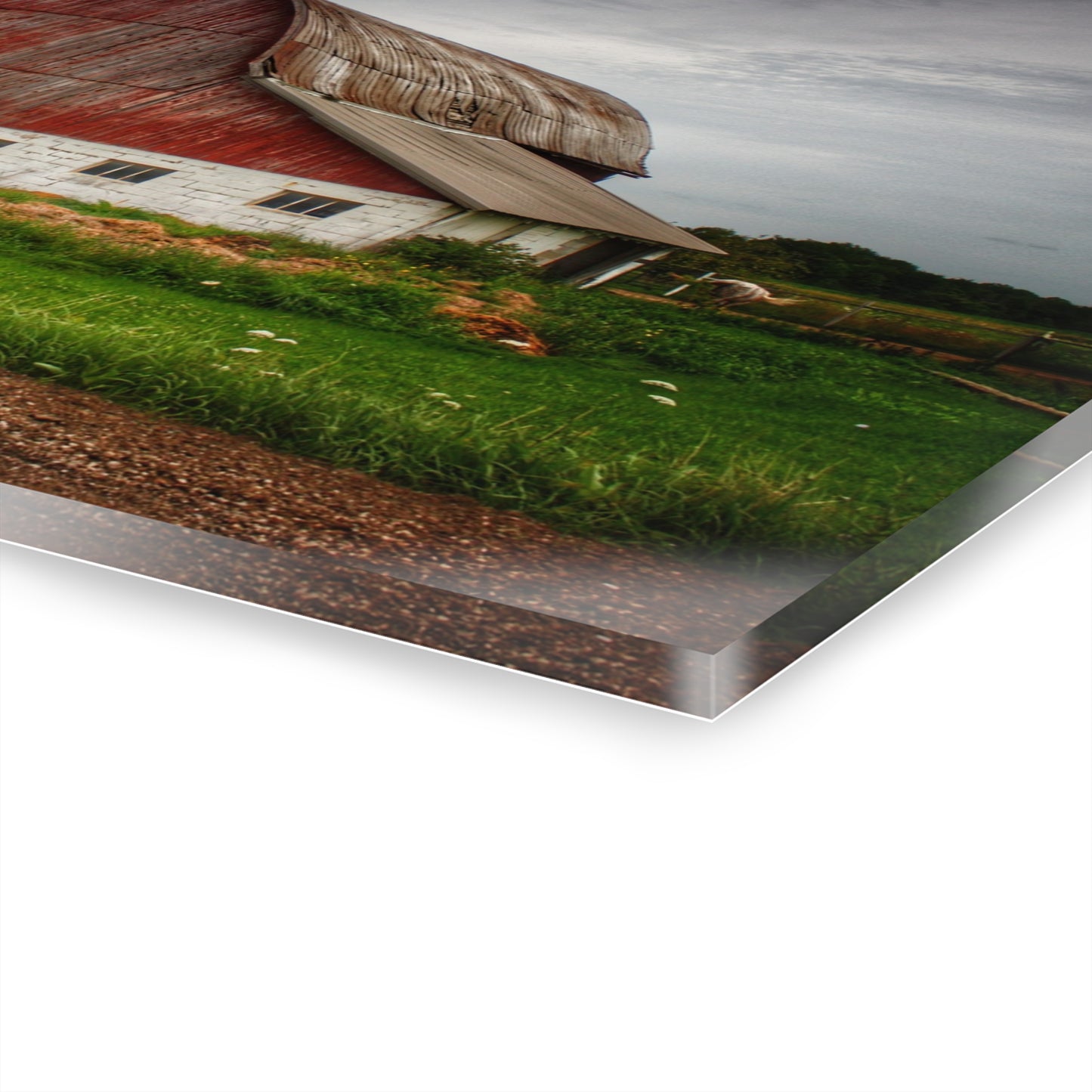 U R There Photography Washburn Road Red Rustic Farmhouse Acrylic Wall Print