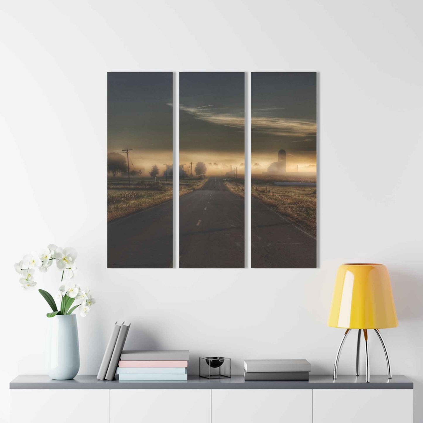 U R There Photography By Dawns Early Light Rustic Farmhouse 3-Panel Acrylic Wall Print 12"x 36" (3)