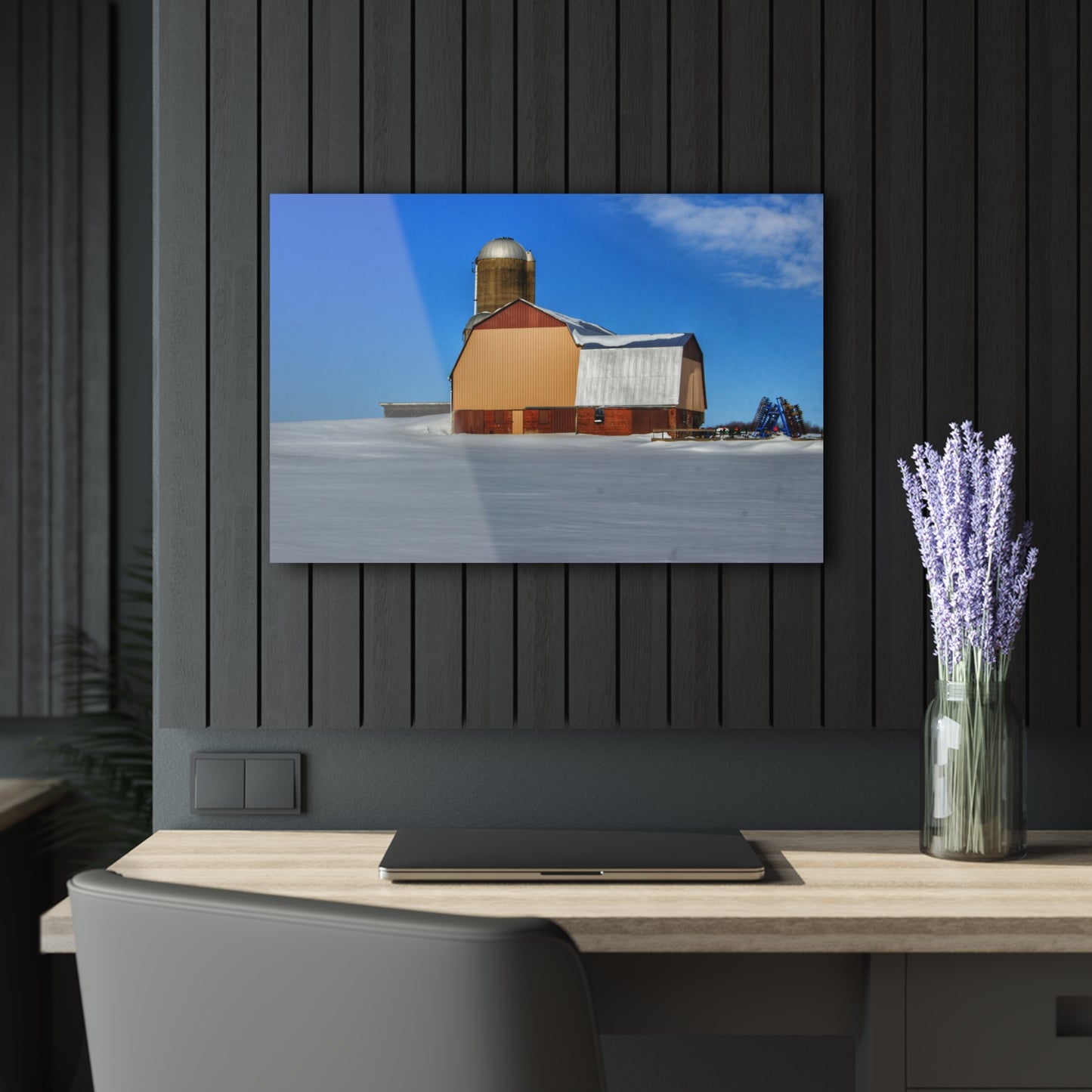 U R There Photography Bay City - Forestville Beige Barn Rustic Farmhouse Acrylic Wall Print