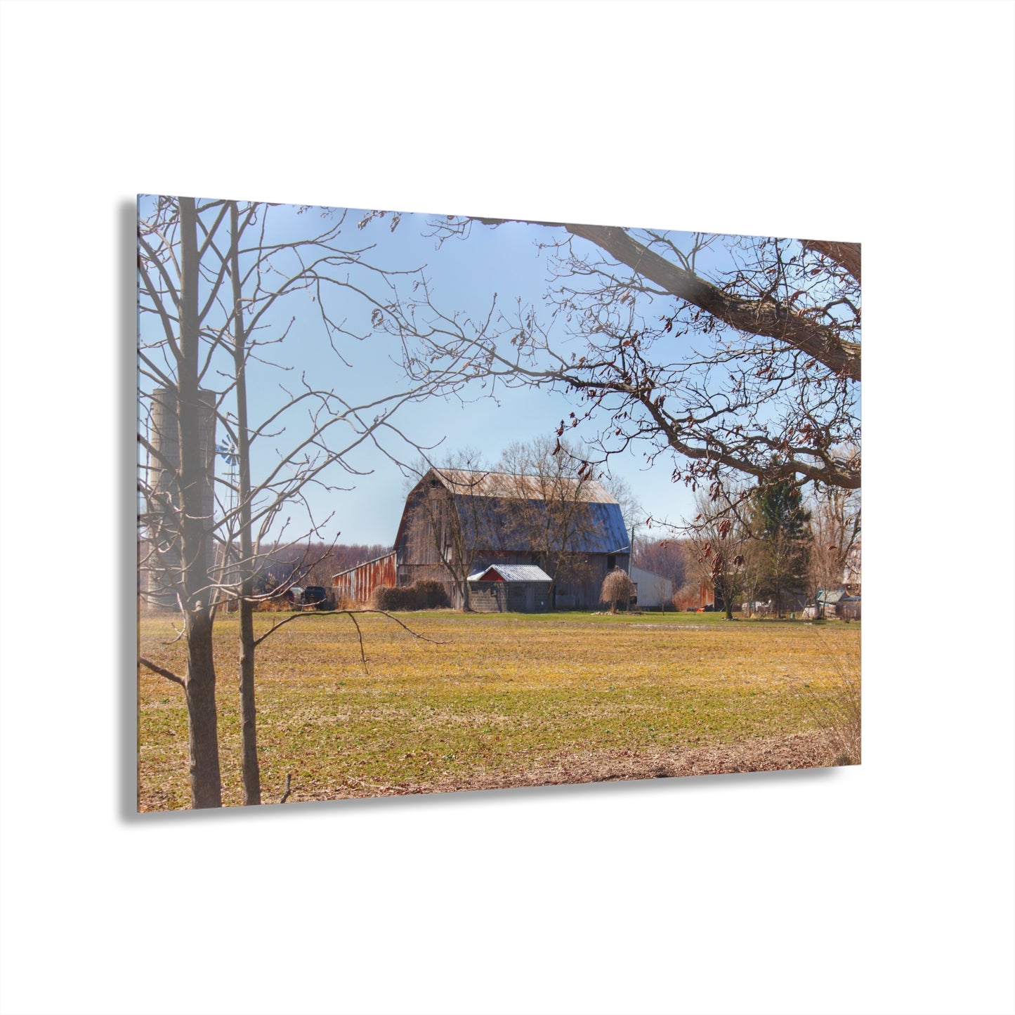 U R There Photography Rider Road Greys Rustic Farmhouse Acrylic Wall Print