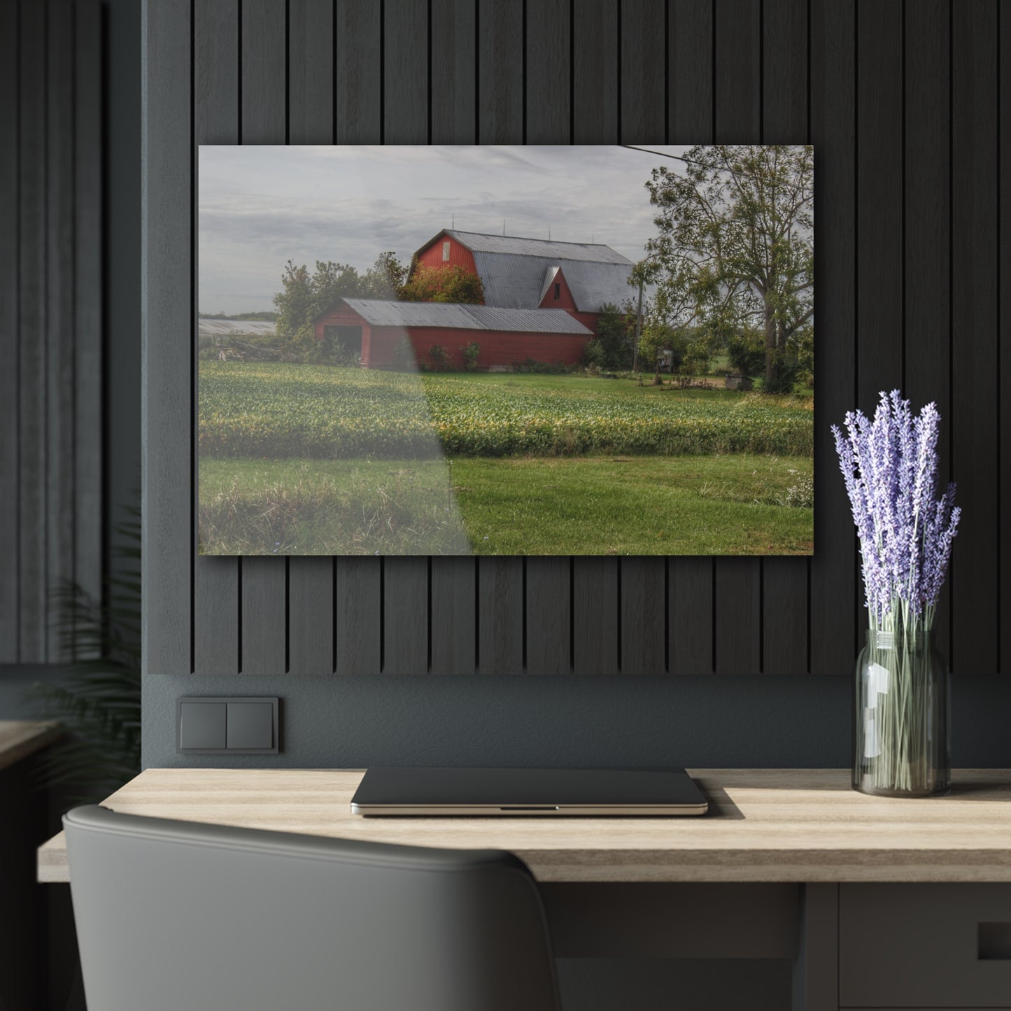 U R There Photography West Dodge Road Reds Rustic Farmhouse Acrylic Wall Print