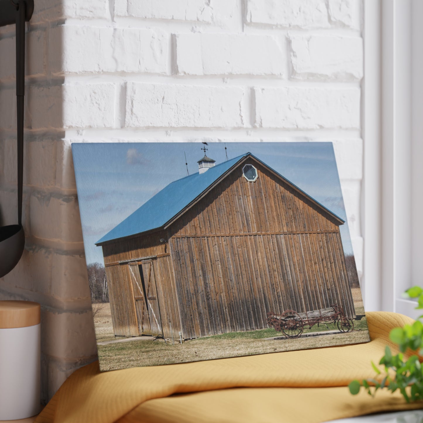 U R There Photography Barn and Buggy Rustic Farmhouse Tempered-Glass Cutting Board