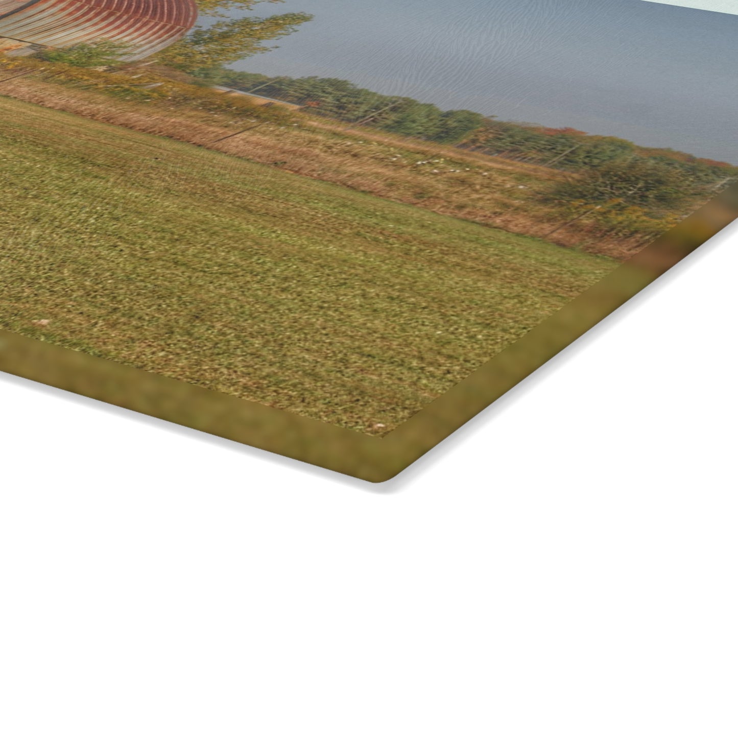 U R There Photography Snover Quonset Grey Rustic Farmhouse Tempered-Glass Cutting Board