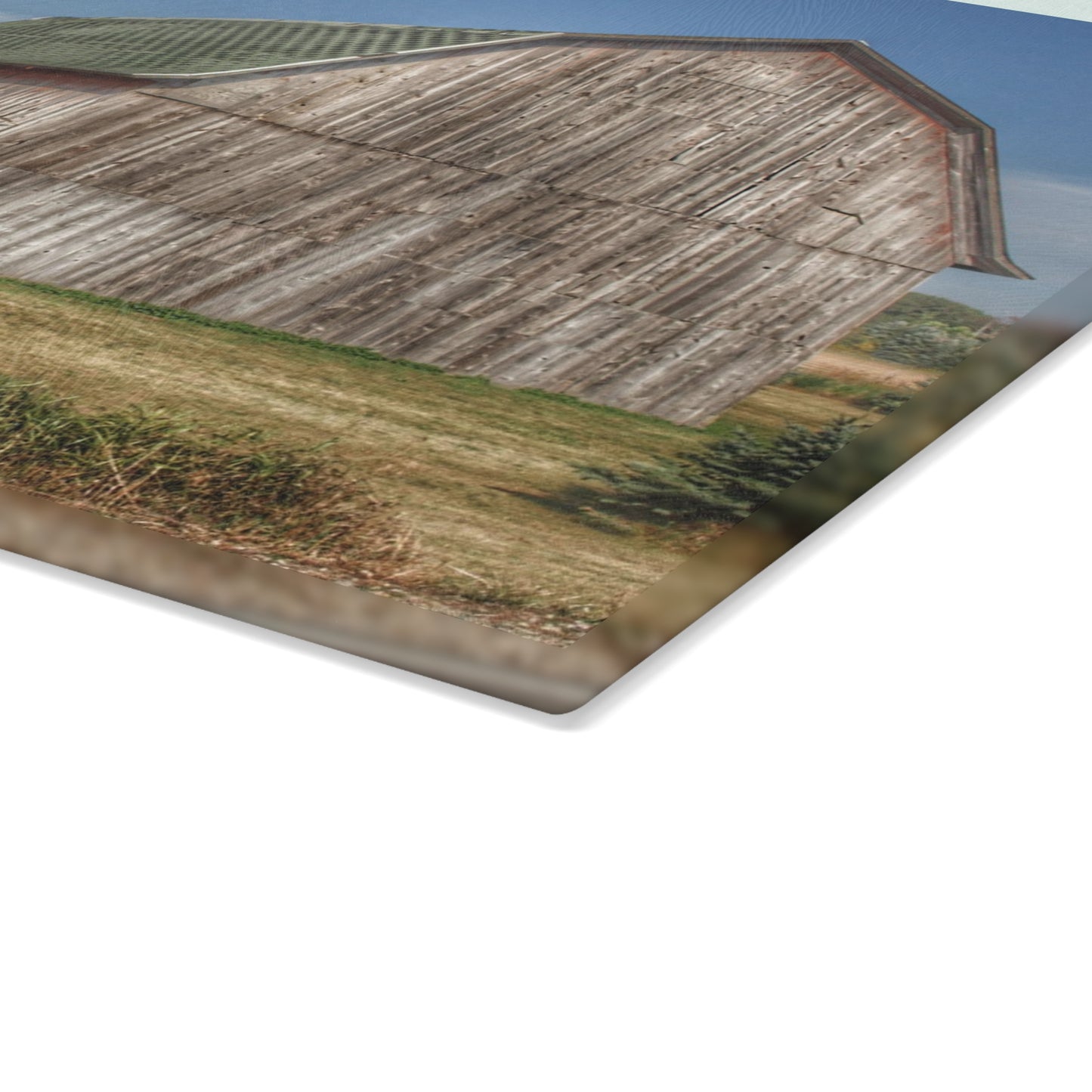 U R There Photography Vassar Road Grey Rustic Farmhouse Tempered-Glass Cutting Board