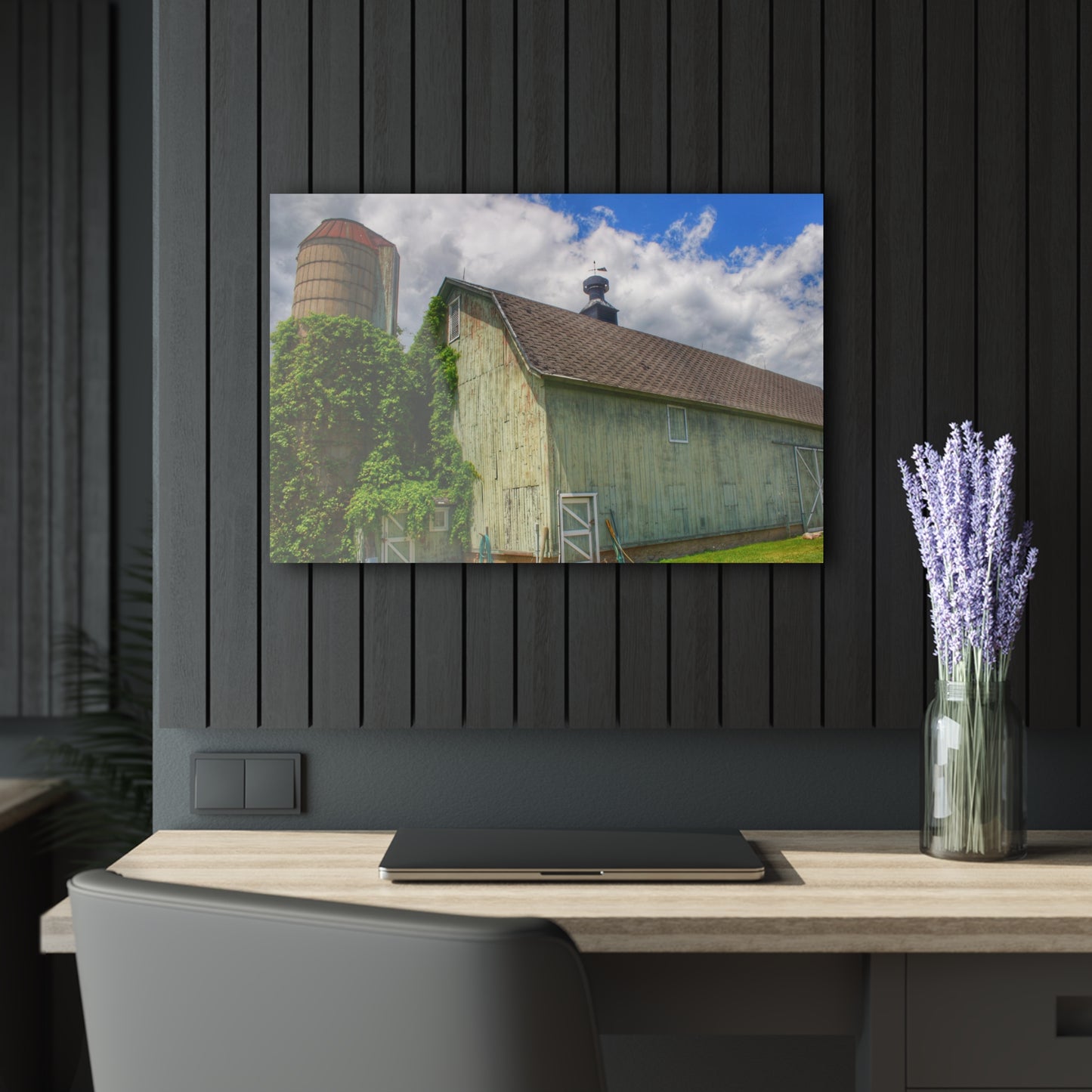 U R There Photography Clark Road Meadow Green Rustic Farmhouse Acrylic Wall Print