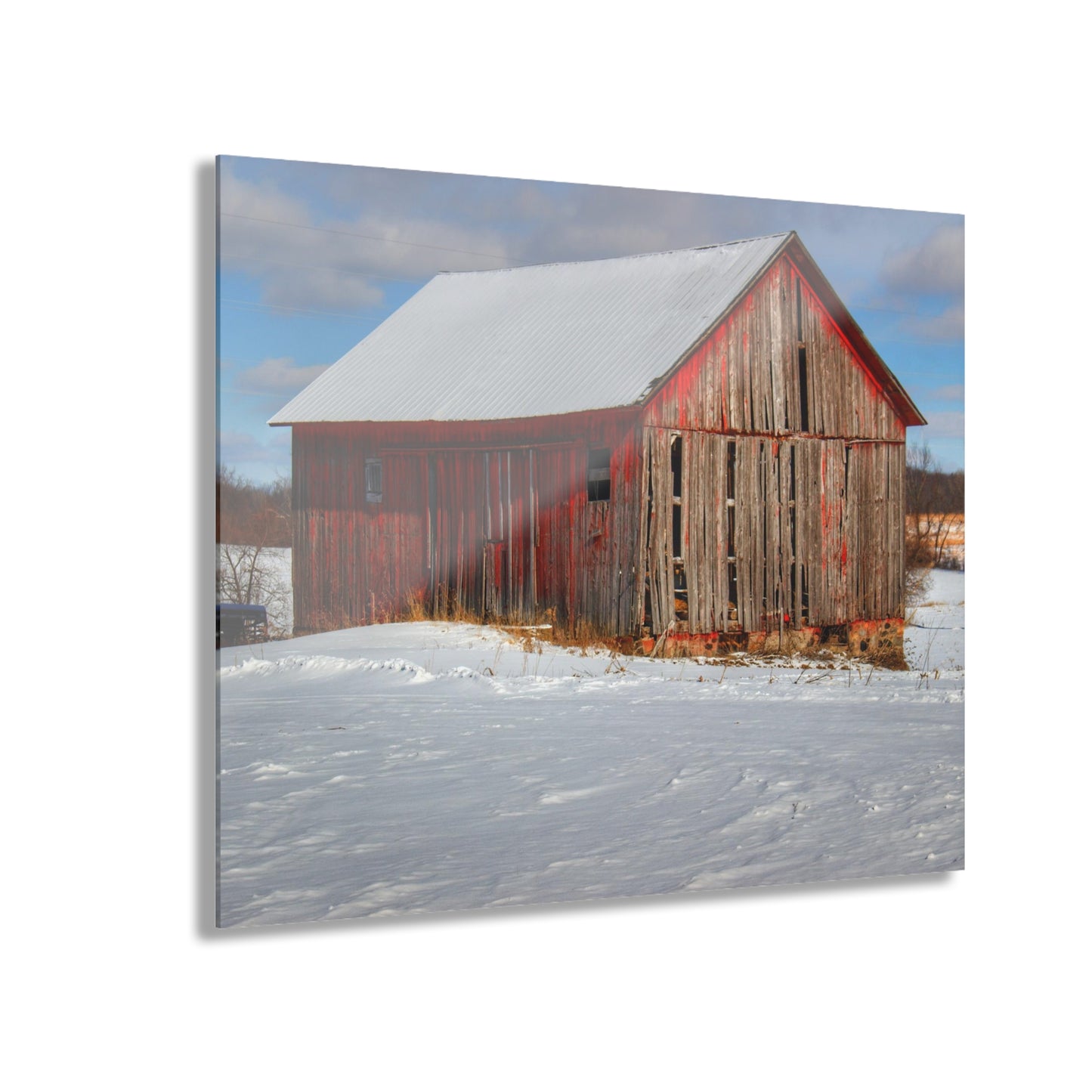 U R There Photography Barnes Road Little Red I Rustic Farmhouse Acrylic Wall Print