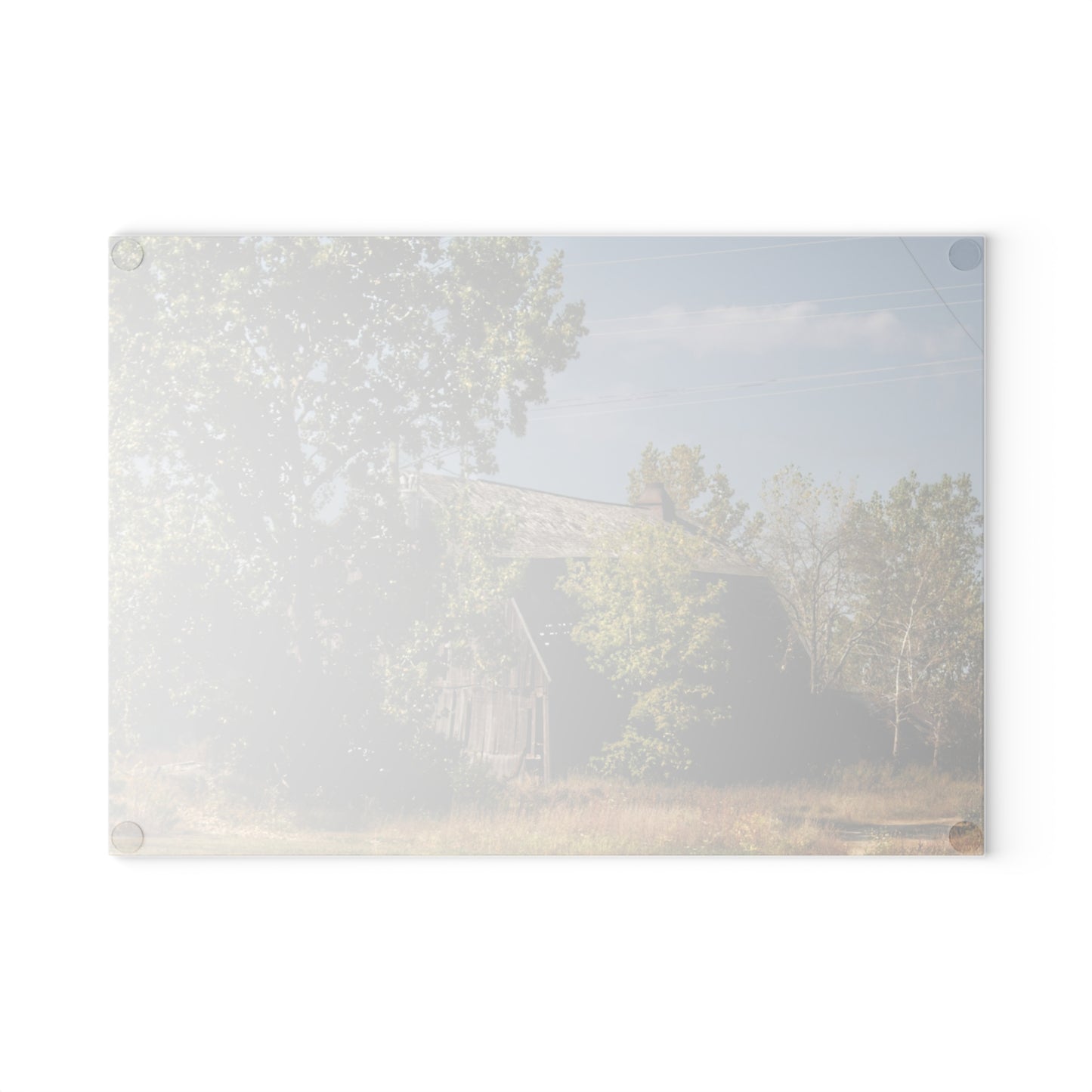 U R There Photography Barnes Road Grey Rustic Farmhouse Tempered-Glass Cutting Board