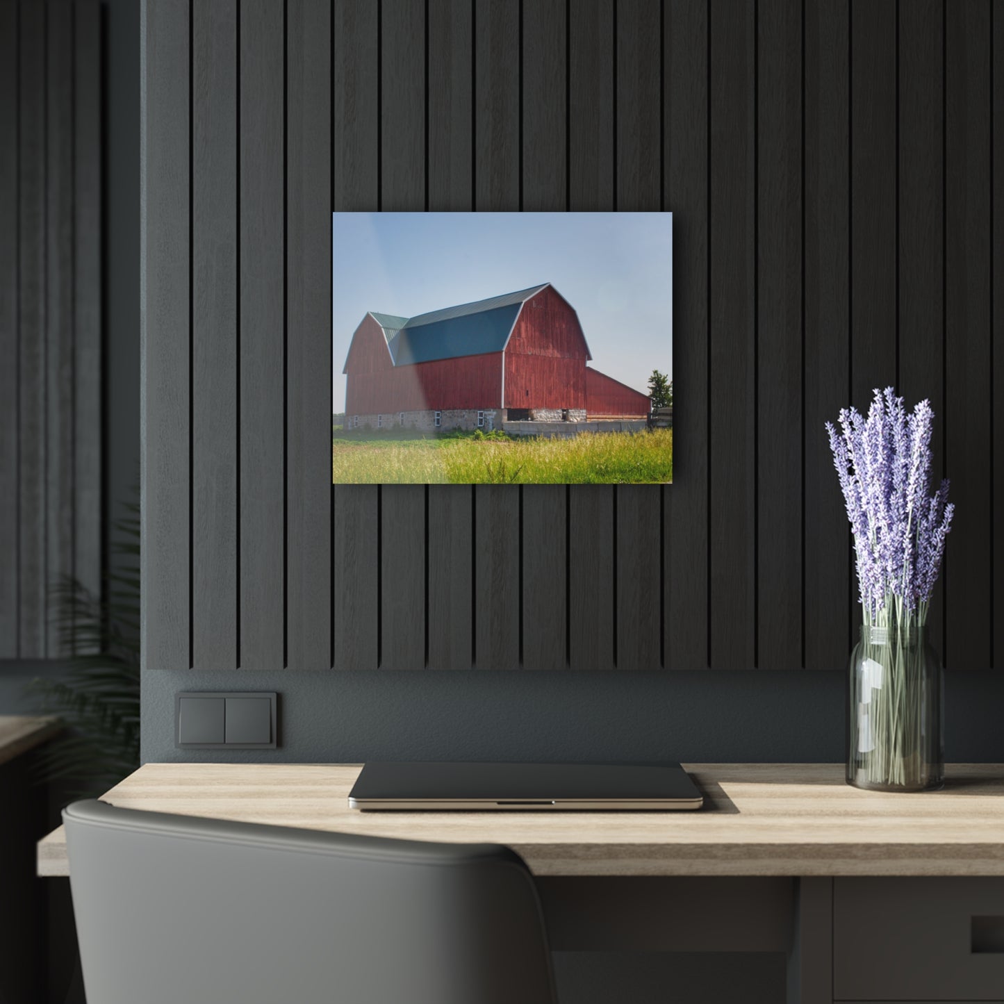 U R There Photography Burnside Red Rustic Farmhouse Acrylic Wall Print