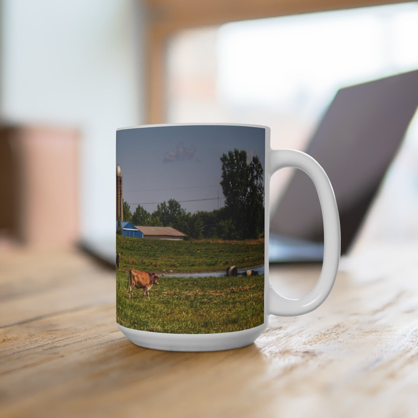 Rustic Farmhouse Coffee Mug featuring Country Farm and Cows I
