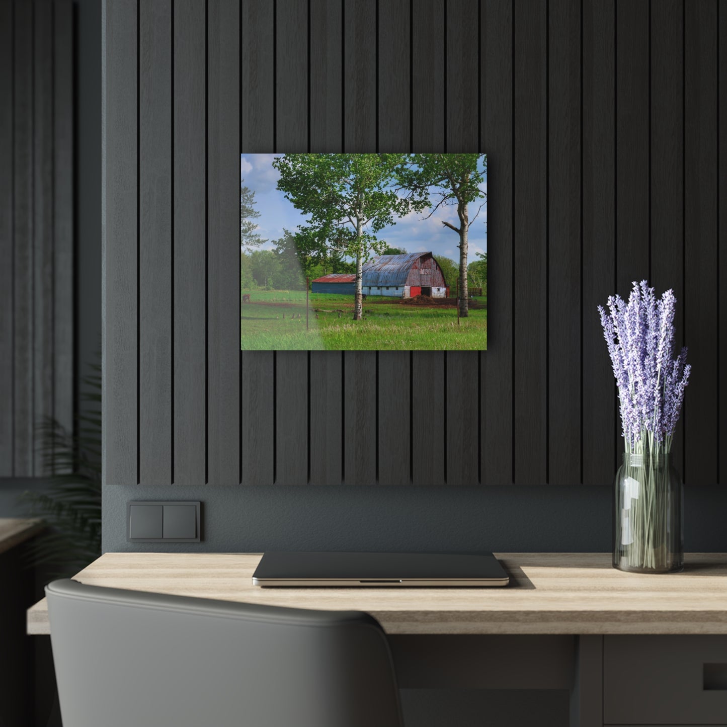 U R There Photography Shepard Road Hillman Red Rustic Farmhouse Acrylic Wall Print