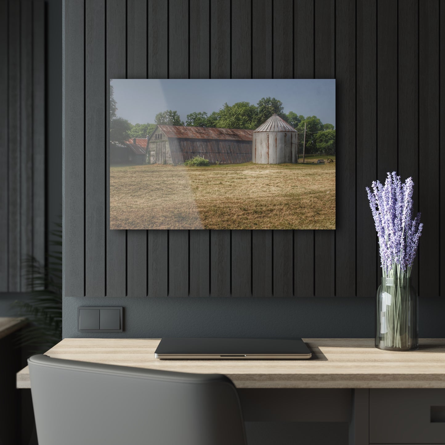 U R There Photography Hough Road Green Quonset II Rustic Farmhouse Acrylic Wall Print