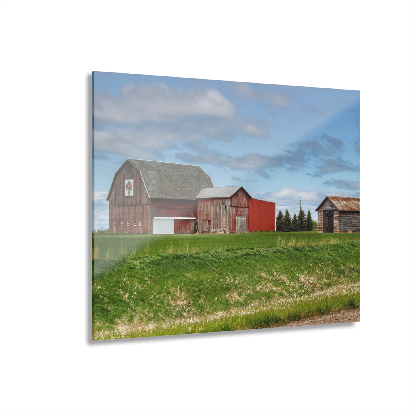 U R There Photography Unionville Reds Rustic Farmhouse Acrylic Wall Print