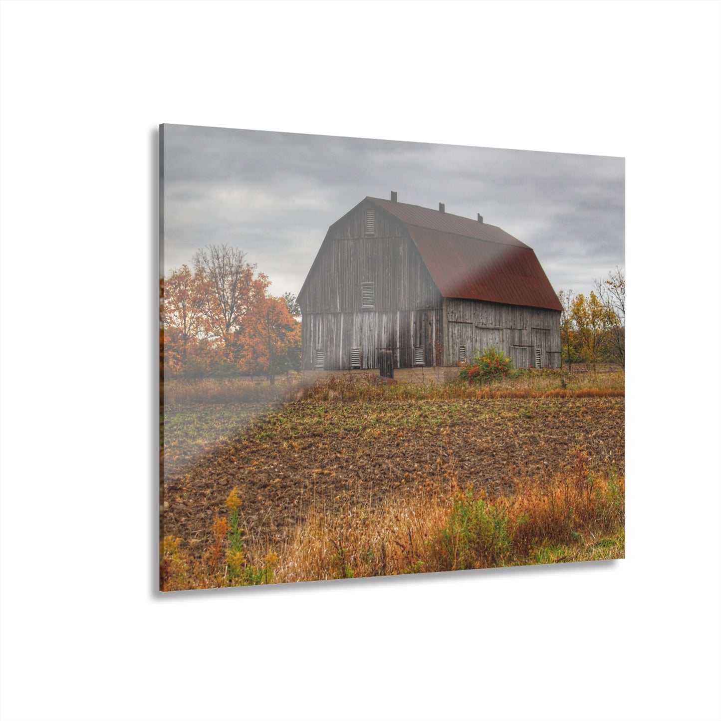 U R There Photography Sheridan Line Road Rusted Grey I Rustic Farmhouse Acrylic Wall Print