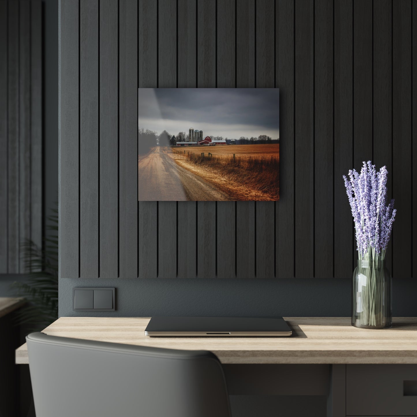 U R There Photography Across the Field on Daley Road Rustic Farmhouse Acrylic Wall Print