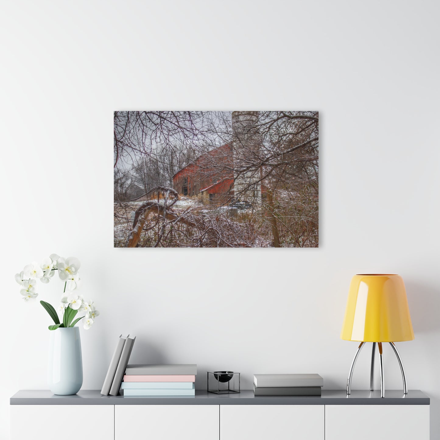 U R There Photography Sandhill Road Hidden Red I Rustic Farmhouse Acrylic Wall Print