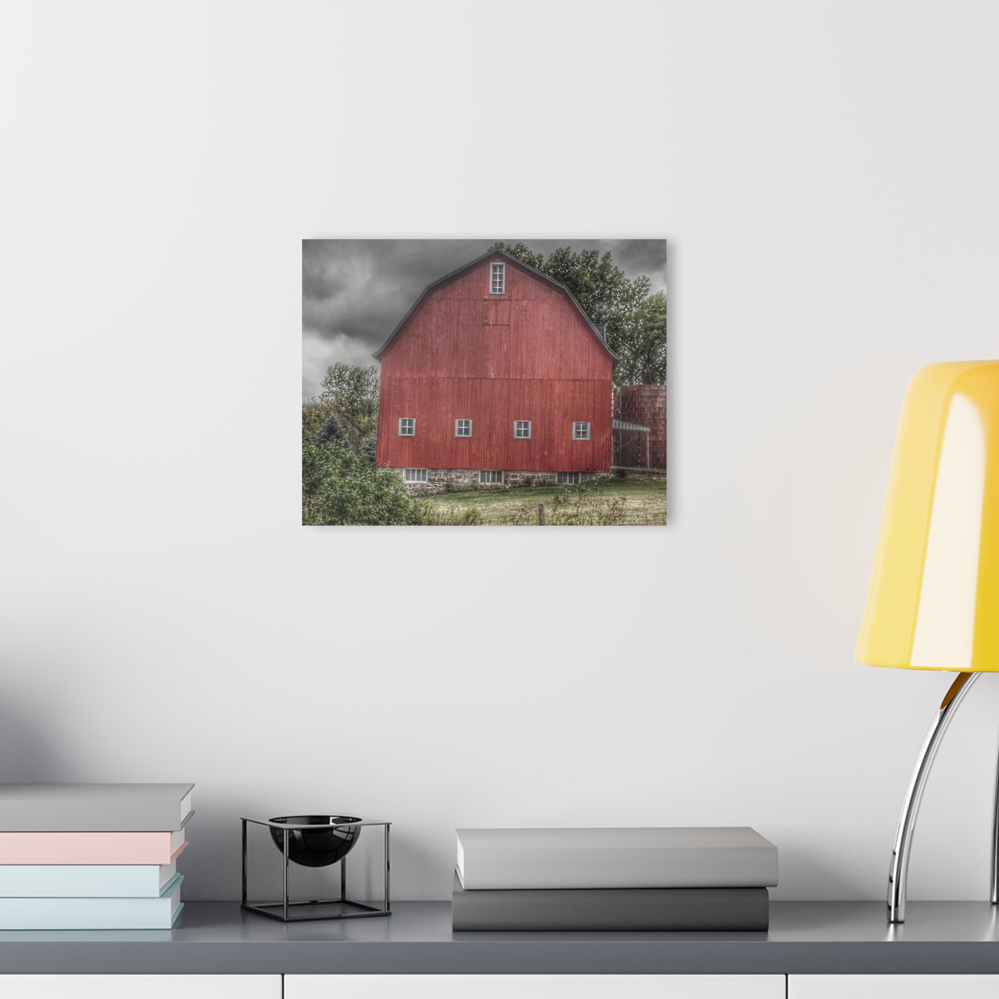 U R There Photography Vassar Road Red II Rustic Farmhouse Acrylic Wall Print