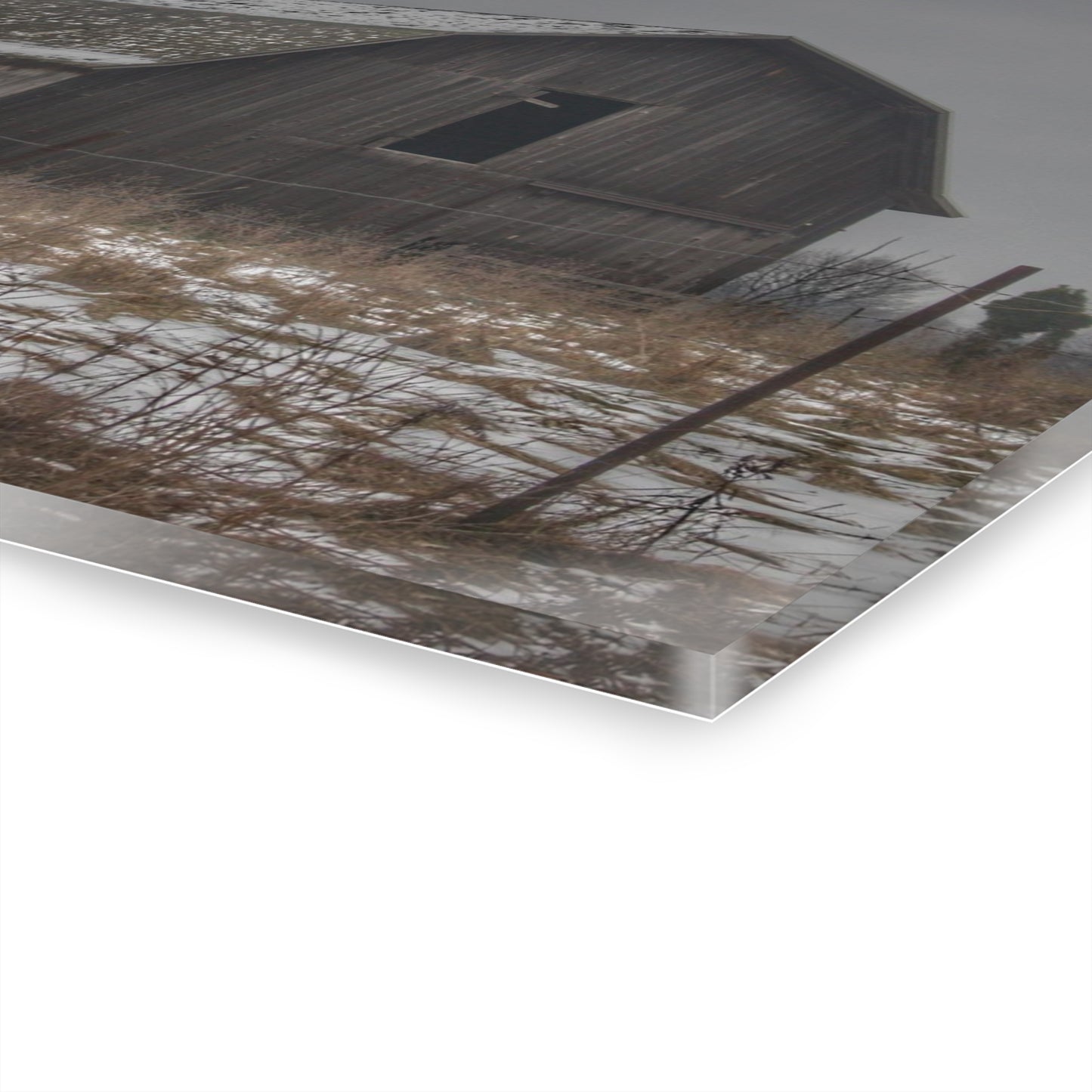 U R There Photography South Kirk Road Grey Rustic Farmhouse Acrylic Wall Print