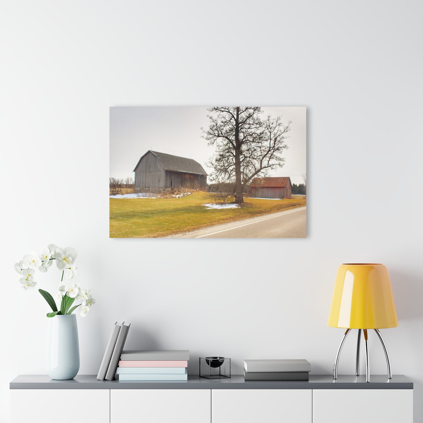 U R There Photography Roadside Greys Rustic Farmhouse Acrylic Wall Print