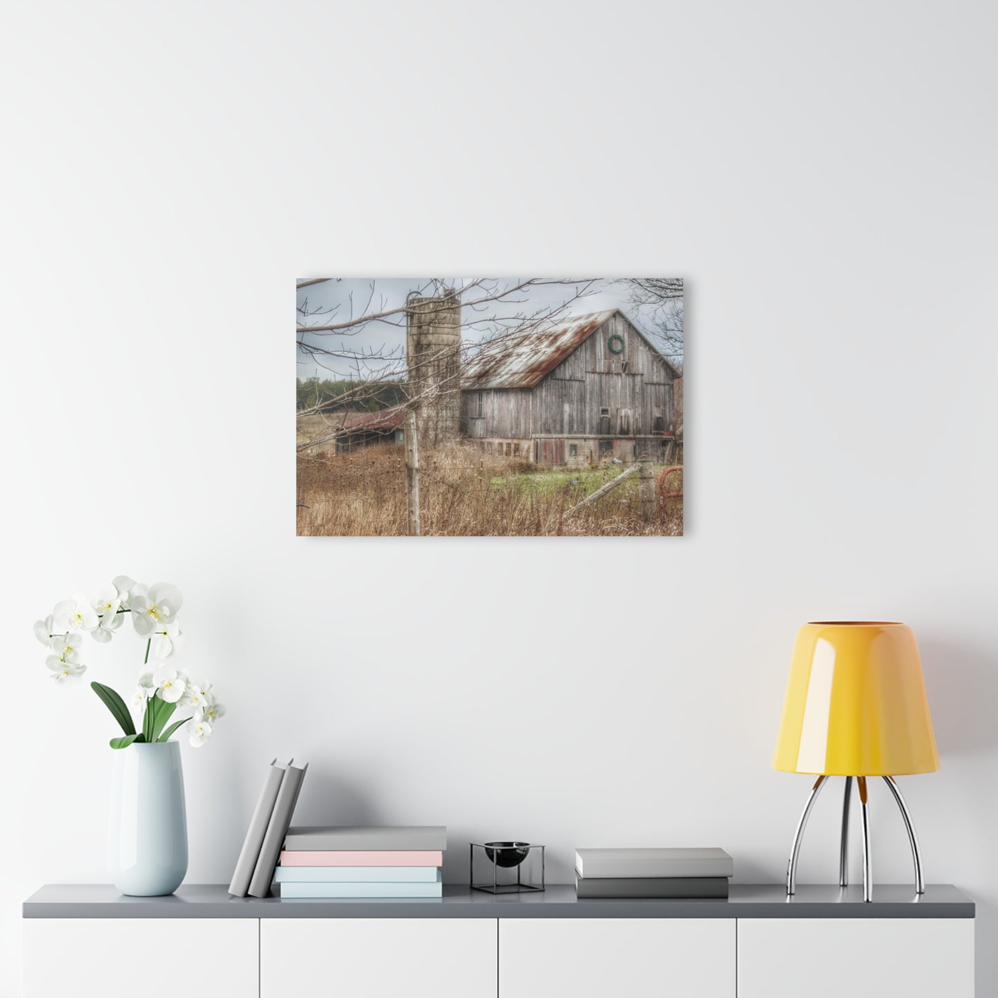 U R There Photography Churchill Christmas Barn I Rustic Farmhouse Acrylic Wall Print