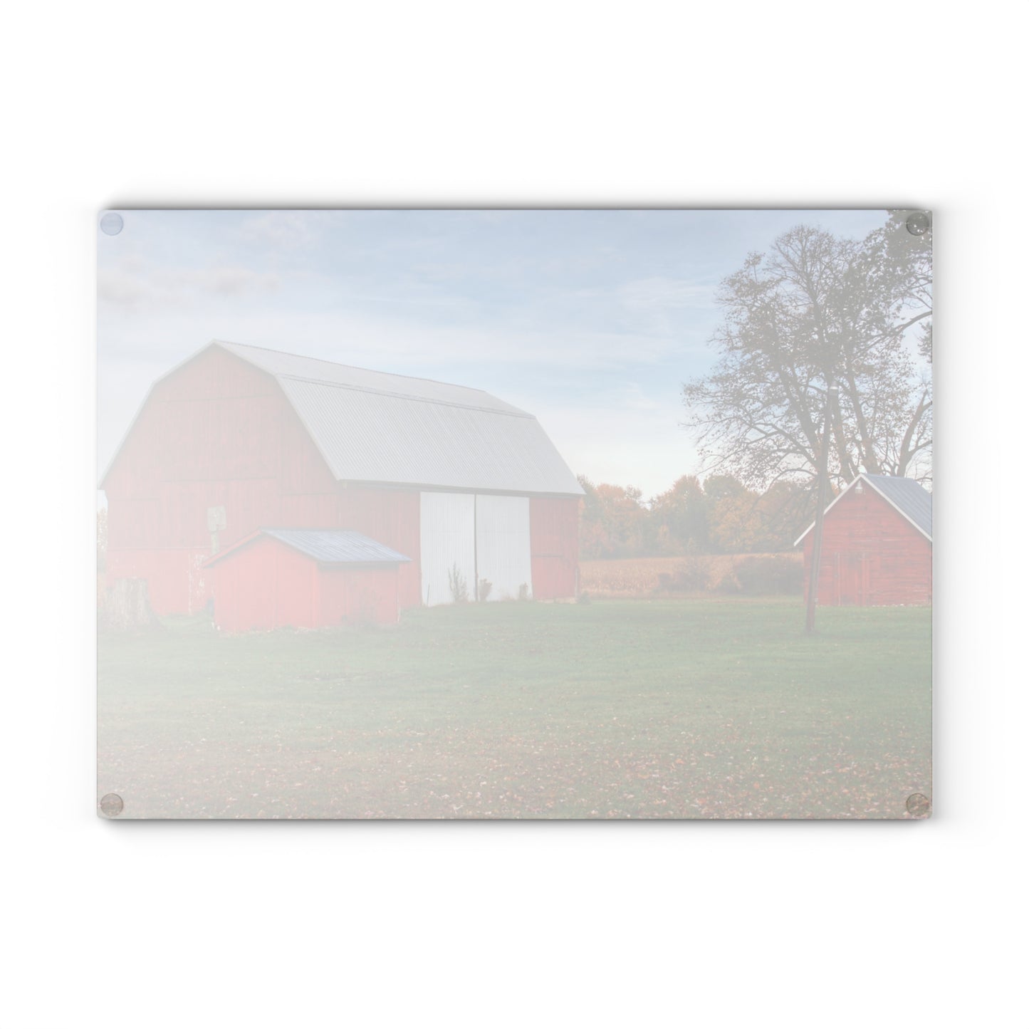 U R There Photography Ruth Reds Rustic Farmhouse Tempered-Glass Cutting Board